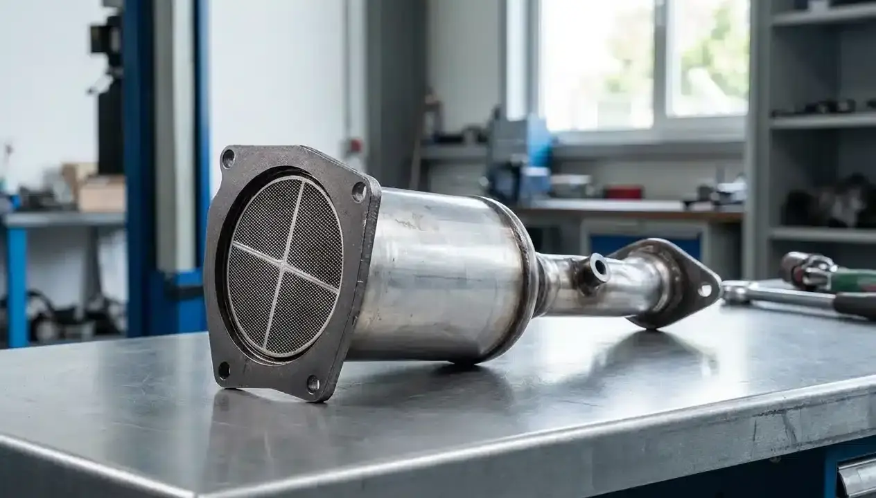 Filtr DPF, czyli co to jest? Metalowy element układu wydechowego samochodu, który zatrzymuje cząstki sadzy.